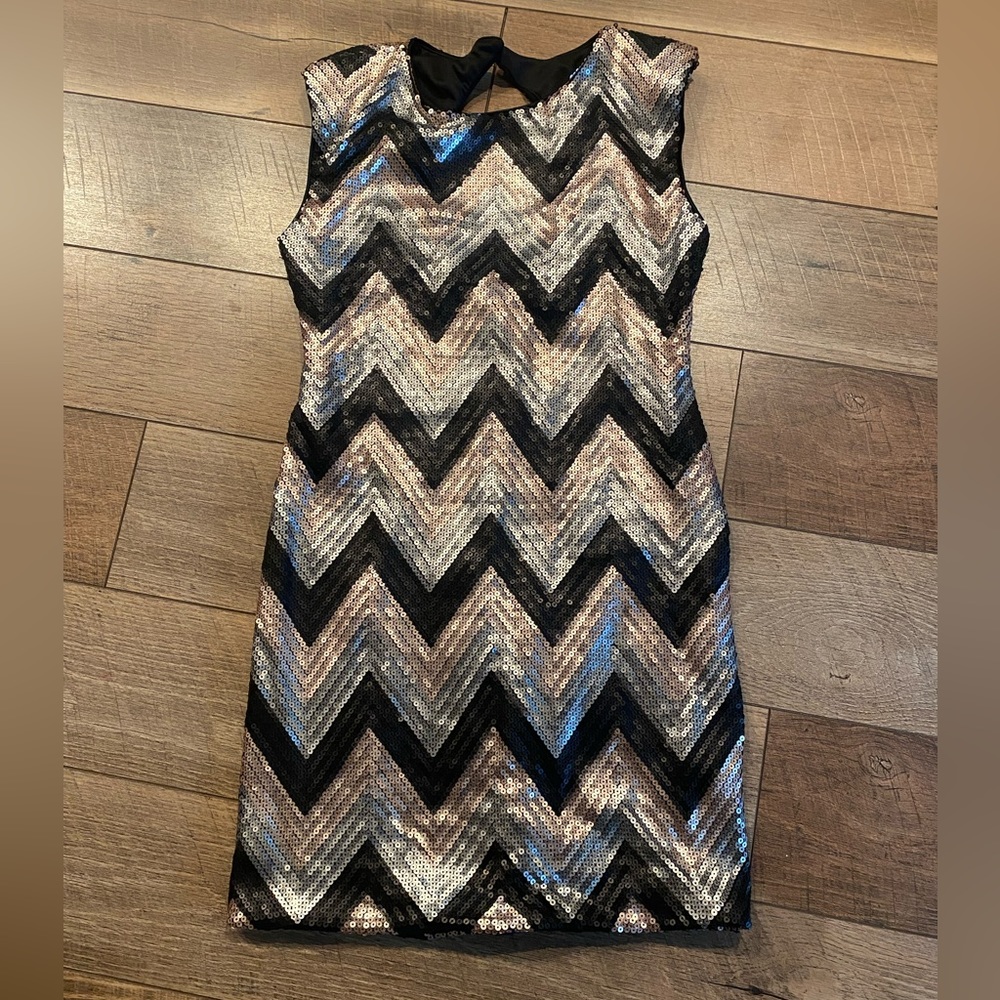 Metallic Sequin Party Cocktail Dress